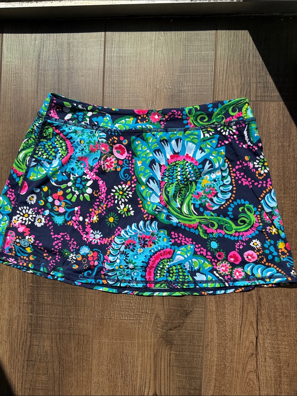 Lilly Pulitzer Kids Navy Mini Skort with Bright Blue, Pink & Green Floral Print